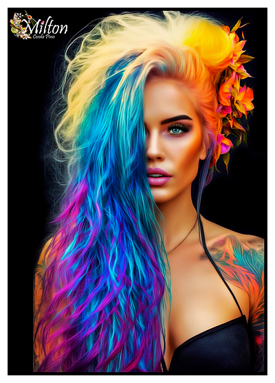 Portrait Romance 13 3d beauty colors composition hair model tatoo top model woman
