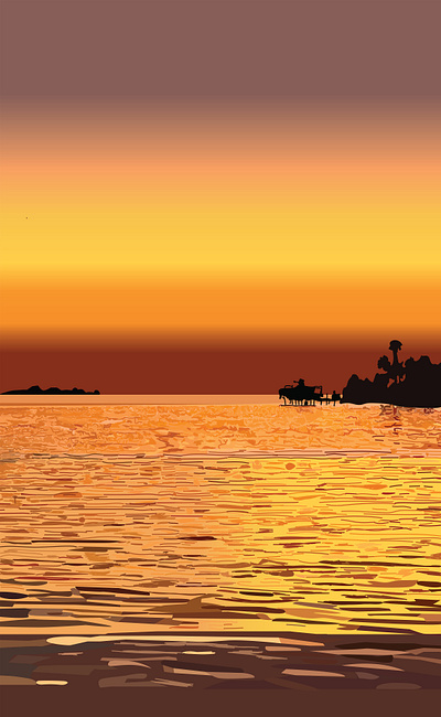 Ocean Sunset adobe adobe illustrator art artist artwork design drawing florda graphic design graphic designer illustration illustrator ocean photograph picture sunset vector view water