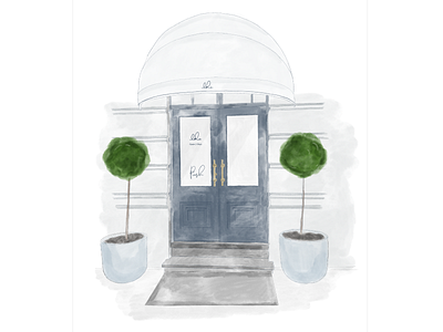 Lola Illustration architecture building business design doorway illustration plants watercolour