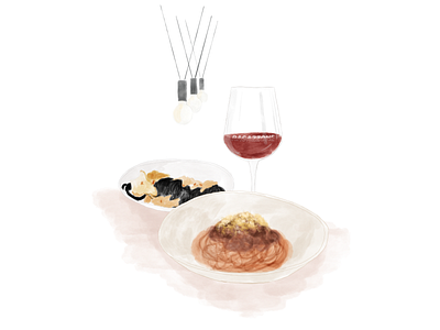 Ragazzone Illustration design food illustration watercolour wine