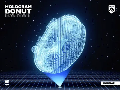 Hologram Donut 3d 3d art animate blender donut