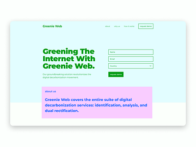 Greenie Redesign - Sustainable Web Design design eco internet simple sustainable web design ui ux web design