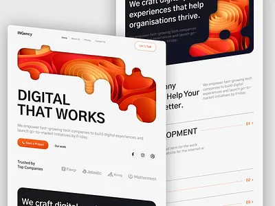 INGency - Landing Page agency business agency clean design design design agency digital agency landing page marketing agency minimalism modern seo agency simple studio ui uiux ux web web design web development website