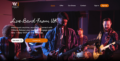 Web UI WEDDING BAND design poster design ui ux uxui design