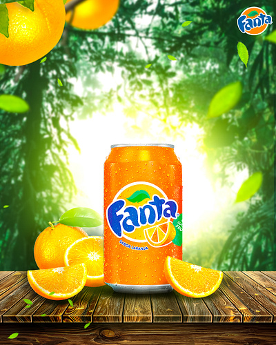 Creative poster design for Fanta 3d graphic design logo poster ui