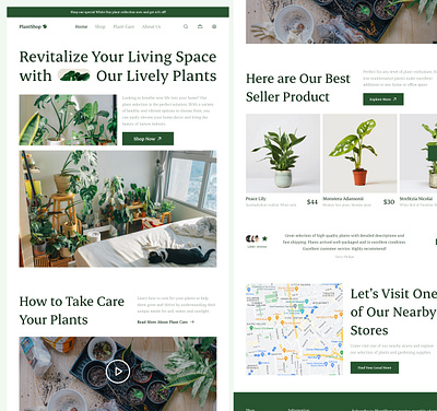 Plant Shop Landing Page design e commerce market mobile plant plant shop shop ui ui design website