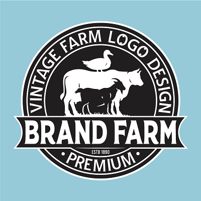vintage farm logo design brand farm branding design farm house graphic design illustration logo motion graphics retro vintage typography vector vintage farm vintage logo