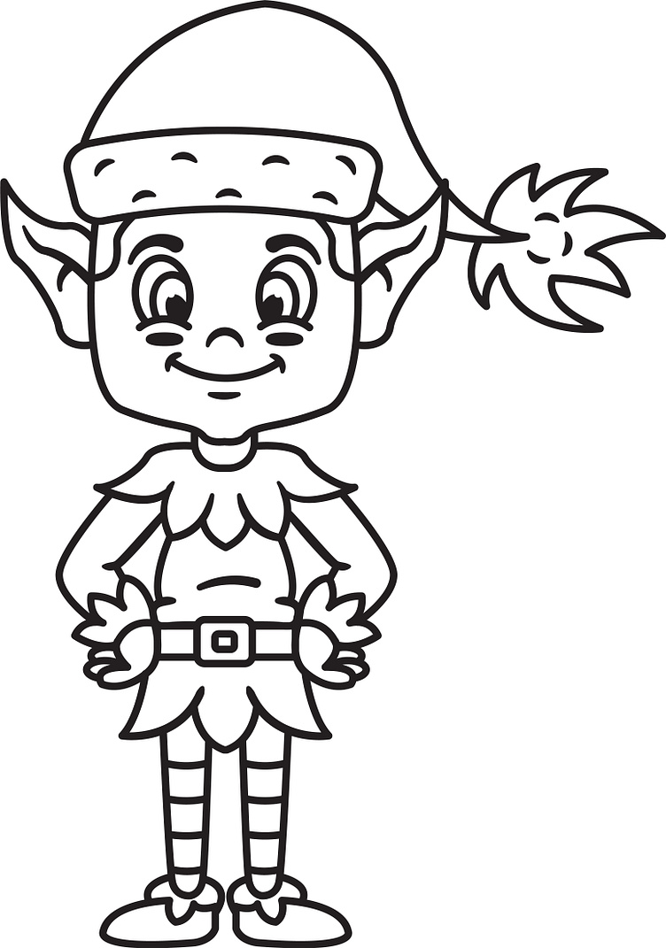 Cute Elf Coloring Page by Likhon Rahman on Dribbble