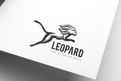 Wild Leopard - The Running Boss Logo Design cheetah lion tiger