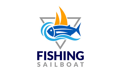 Sailing Sailboat Fishing Logo Design marine sailboat sea