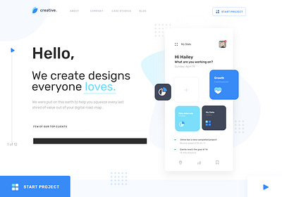 Creative Agency - Website design creative agency website design landing page design minimal minimal design ui uiux website design