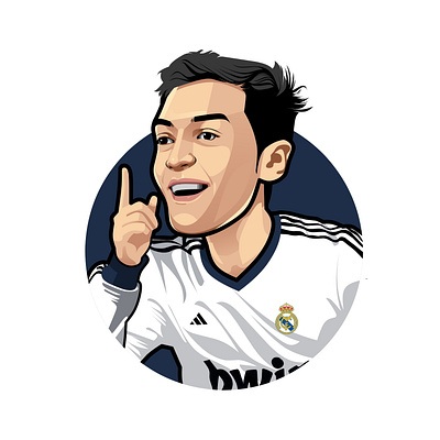 Cartoon caricature of Mesut Ozil art avatar caricature cartoon design football football art football cartoon football illustrations germany illustration vector