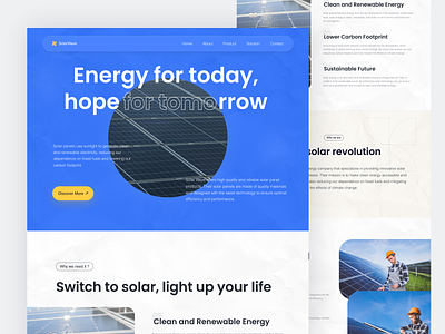 SolarWave ☀️| Solar Panel Landing Page branding energy panel renewable energy solar solar panel solar power ui uiux uiuxdesign website