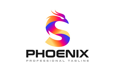 Letter S Super Phoenix Logo Design fashion phoenix