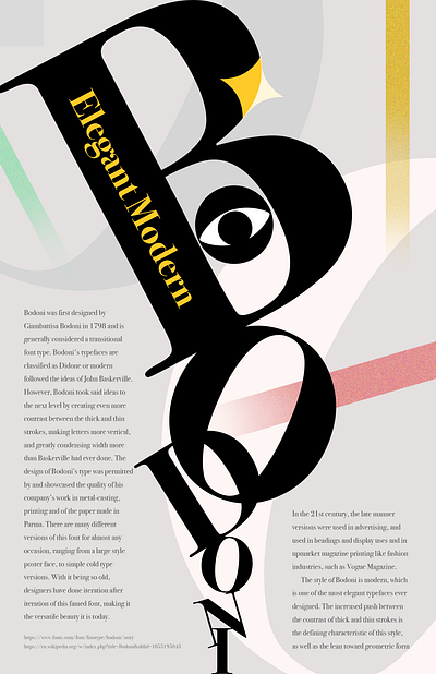 A poster design for Bodoni branding design graphic design illustration poster typography