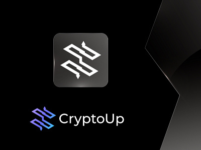 CryptoUp Logo a b c d e f g h i j k l altcoin blockchain branding coin creative crypto currency dao decentralized defi gradient icon letter s lettering logo designer nft space star unused