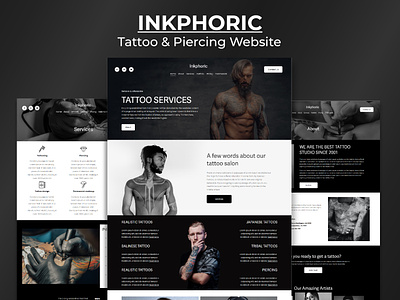 Inkphoric | Tattoo & Piercing Website customizableforms design inkphoric inspiration modern professional squarespace tattoo website tattooartist template ui uiux web design website website for tatto website templates