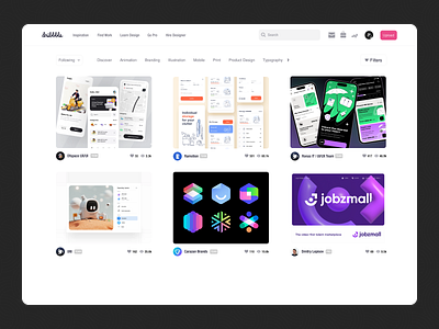 Dribbble Home Page Clone branding clone design dribbble clone figma first project graphic design illustration ui ui design web web design website website clone website design