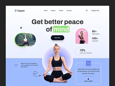 Yoga Landing Page - Meditation Website exercise fitness gym gymnastics health home page interface landingpage meditation nooktiva agency personal training relax training program ux design web design website design wellness workout yoga landing page