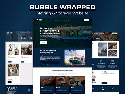Bubble Wrapped | Moving & Storage Website bubble wrapped customizable inspiration modern moving and storage professional squarespace squarespace template squarespace website storage website transportation ui uiux website website template