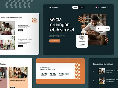 Anagata - Finance landing page app banking desktop exploration finance financial fintech landing page layout minimalist pattern saving ui web finance website