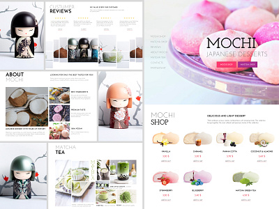 Landing page | Mochi shop colorful design dessert figma firstshot landing page photoshop tilda typography ui ux website