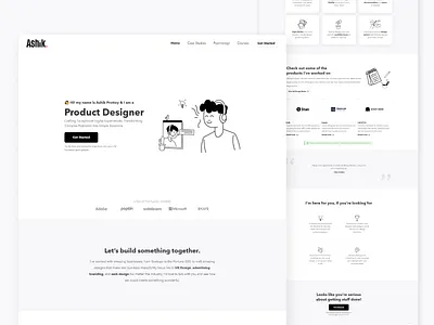 Minimalistic UX Portfolio (🔗ashikprottoy.com) branding design graphic design illustration lottie animation minimal portfolio portfolio design product design ui design uidesign uiux web design