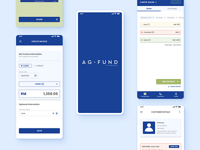 Simple Bookkeeping Mobile App: AG-FUND UI accounting accounts bookkeeping design digital expense finance financial invoicing mobile mobileapp mockup money receipts sales tracker transactions ui ux voucher