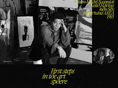 Longread | Basquiat art artist graffiti landing page minimal street art ui ux webpage website yelllow