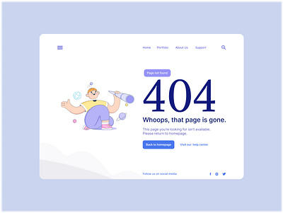 Daily UI Challenge 008 _ 404 Page Design dailyui dailyuichallenge uiux