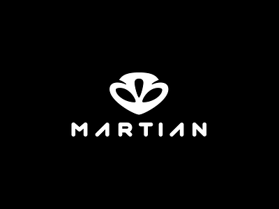 Martian alien character logo logotype martian minimalism ufo