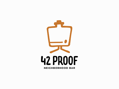 42 proof alcohol bar bottle character computer hitchhiking through the galaxy logo logotype minimalism