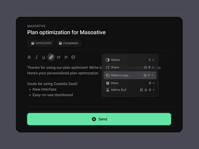 Dark Mode Modal dark mode dark ui dropdown edit email glassmorphism icons modal right click ui user interface ux