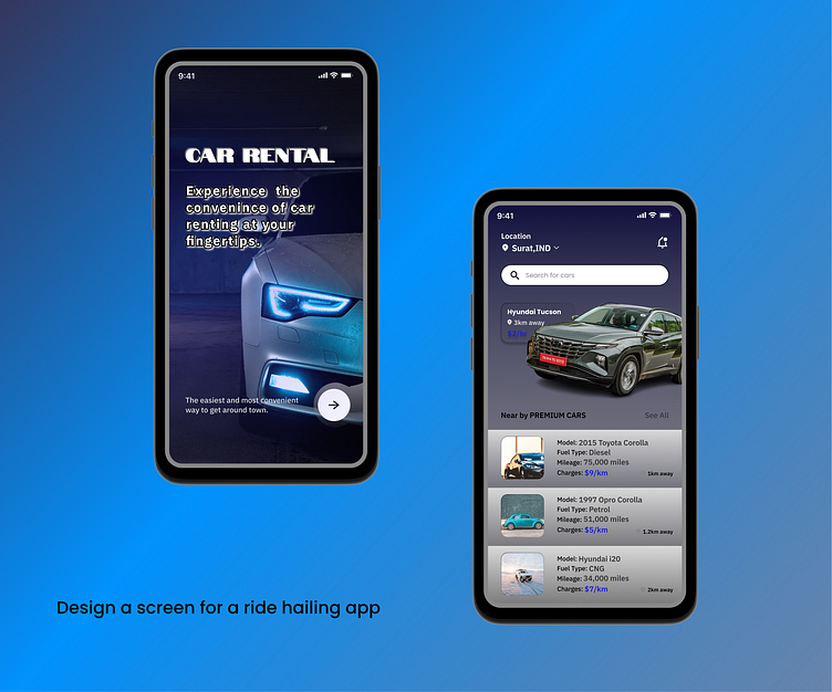 Car Rental App by VAISHNAVI KUMARI on Dribbble