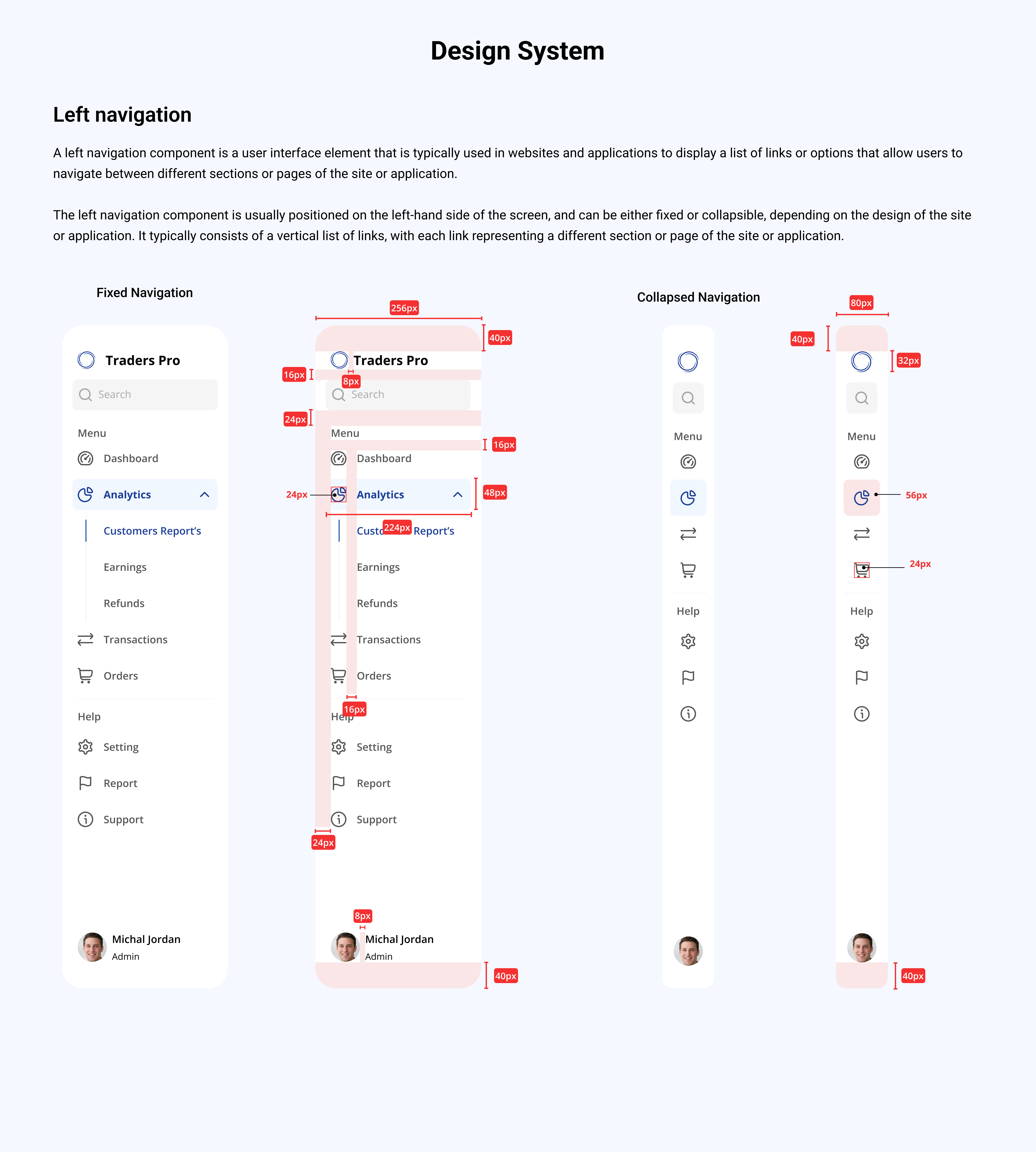 Design System Component - Left Navigation branding components dailyui design design system figma graphic design illustration left navigation logo navigation ui ux vector