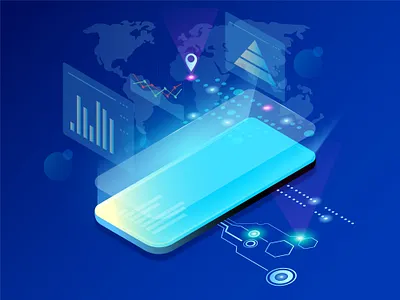 Technology banner for mob fest app banner branding design gradient graphic design illustration it logo mobile phone tech technology typography ui ux vector