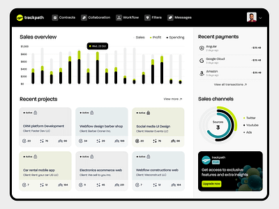 company projects management SaaS dashboard analytics app application b2b b2c dashboard data design system enterprise product product design software ui user interface