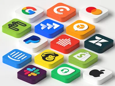3D Integration icons 3d 3danimation 3dart animation b3d blender blender3d branding c4d cinema3d colorful design geometric illustration loop motion render set simple uiux