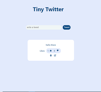 Tiny Twitter- font end javascript react js web dev