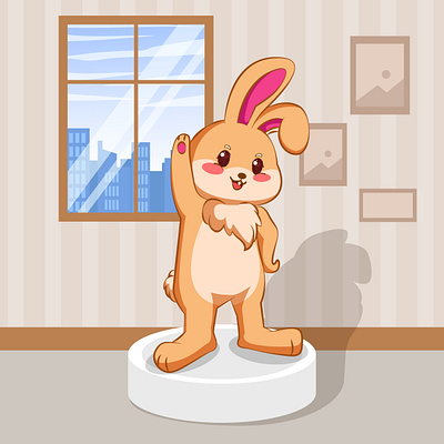 Cute Bunny Mascot rabbit character