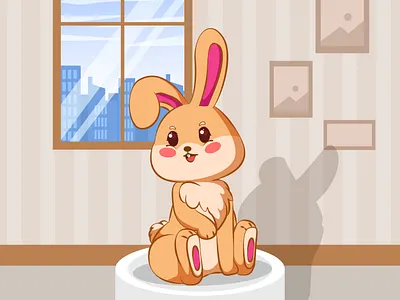 cute bunny mascot rabbit character