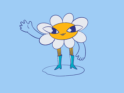 Spring flower character characterdesign daisy design flat flower illustration logo spring ui