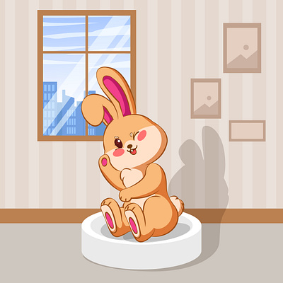 cute bunny mascot rabbit character