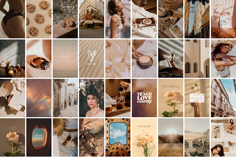 Beige Aesthetic Wall Collage Kit By Scorpio Studio On Dribbble