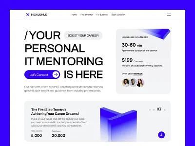 Nexushub - IT Mentorship & Coaching Platform bold clean coach design homepage interface mentor trend ui ui design ux web web design