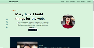 Mary- Jane - sample Portfolio css html portfolio react js ui web dev