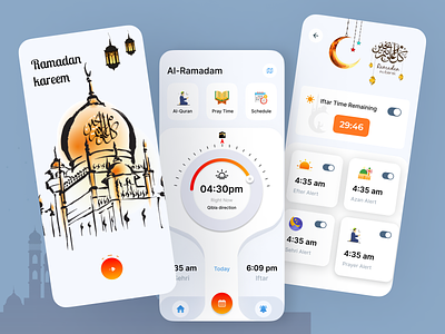 Ramadan kareem Remainder Mobile App app countdown islam islamic app mobile app mobile app design muslim prayer ramadan ramadan kareem ramadan mubarak ramazan remainder schedule smart time table timer tracking app ui ux
