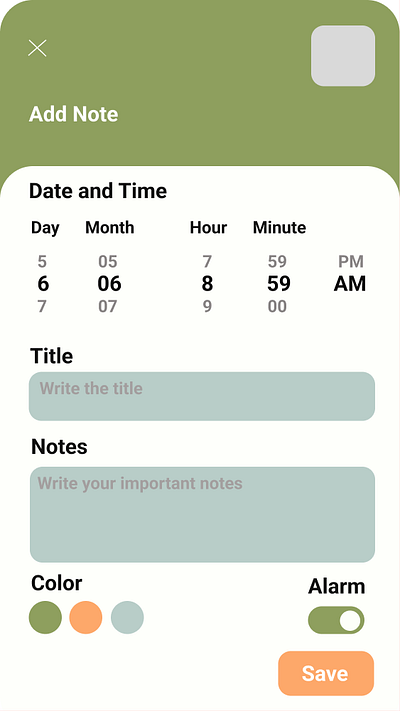 Alarm Date and time picker date and time picker