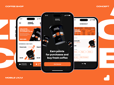 Coffee Shop Concept — Mobile app UX/UI branding coffee coffee coffee shop uxui mobile app drink market app mobile app order ui ux pages ui ux