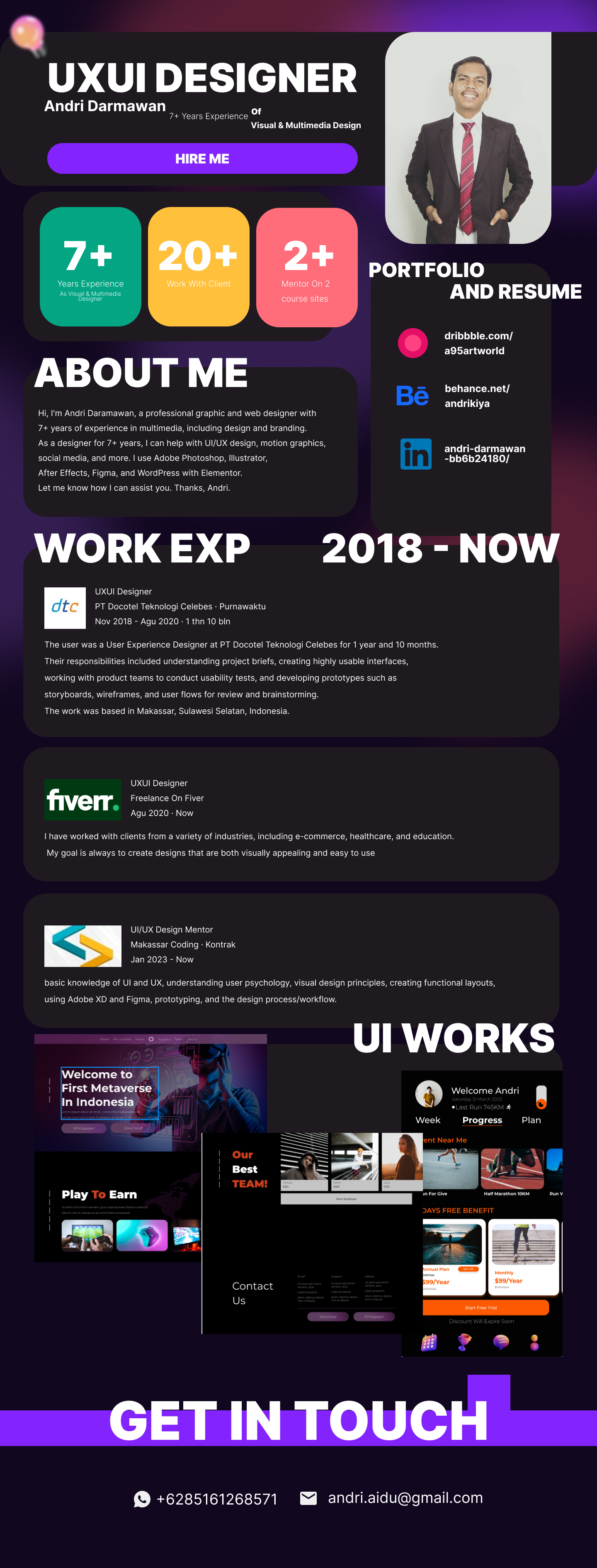 UI Designer Resume_Andri Darmawan brand branding clean design dribble ui ui design